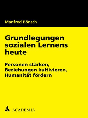 cover image of Grundlegungen sozialen Lernens heute